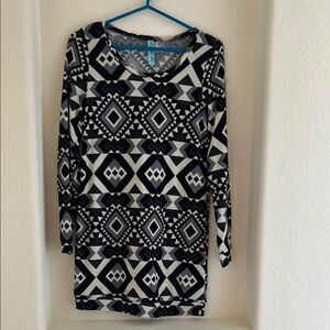 Geometric Black and Gray Dress